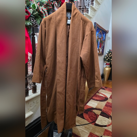New Worthington Brown Lined Belted Lady Coat , M - Picture 6 of 9